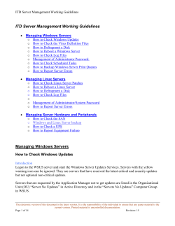 ITD Server Management Working Guidelines