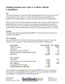 Handling Purchases and Trade-in of Motor Vehicles in QuickBooks