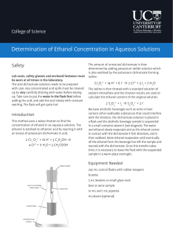 Determination of Ethanol Concentration in Aqueous Solutions