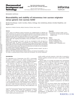 Bioavailability and stability of intravenous iron sucrose originator