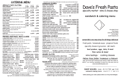 menu - Dave`s Fresh Pasta