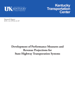 Development of Performance Measures and Revenue Projections