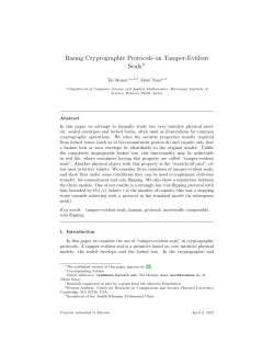 Basing Cryptographic Protocols on Tamper-Evident Seals