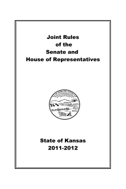 Joint Rules - Kansas Legislature