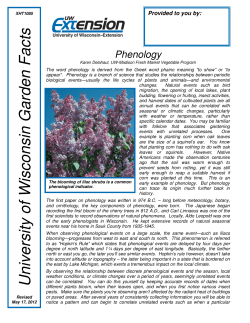 Phenology  - Wisconsin Horticulture