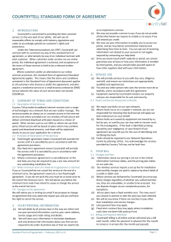 COUNTRYTELL STANDARD FORM OF AGREEMENT