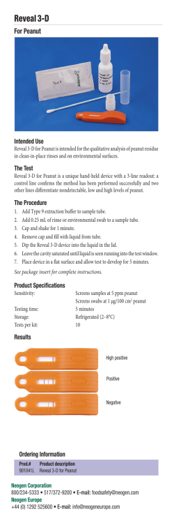 Reveal 3-D for Peanut Product Information Sheet