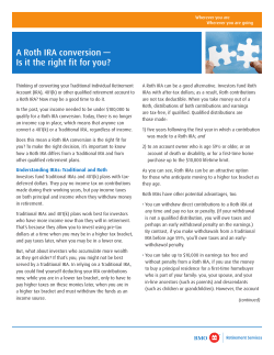 A Roth IRA conversion &mdash; Is it the right fit for you?