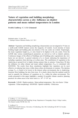 Nature of vegetation and building morphology characteristics across