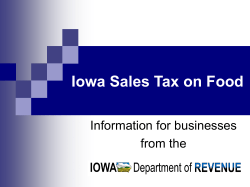 Iowa Sales Tax on Food