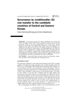 Governance by conditionality: EU rule transfer to the candidate