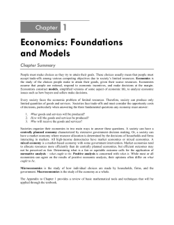 Economics: Foundations and Models