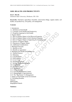 Soil Health And Productivity