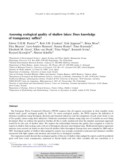 Assessing ecological quality of shallow lakes : Does knowledge of