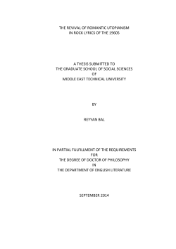 the revival of romantic utopianism in rock lyrics of the 1960s