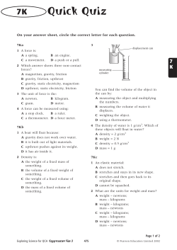 Forces and their effects summary worksheets
