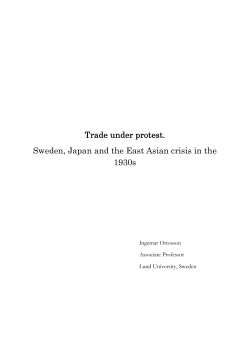Trade under protest. Sweden, Japan and the East Asian crisis