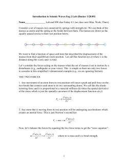Introduction to Seismic Waves Fog 2 Lab (Dueker 3/20/05)
