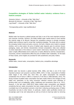 Competitive strategies of Italian bottled water industry: evidence
