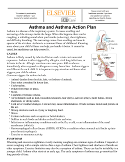 Asthma and Asthma Action Plan