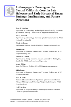 Anthropogenic Burning on the Central California Coast in Late