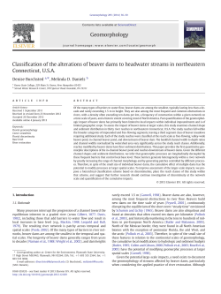 Classification of the alterations of beaver dams to headwater