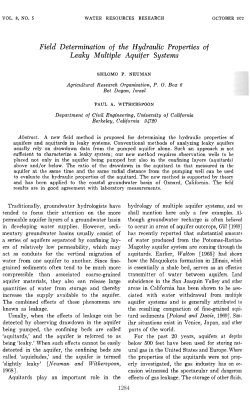 Field Determination of the Hydraulic Properties of Leaky Multiple