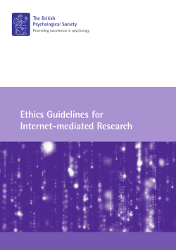 Ethics Guidelines for Internet-mediated Research
