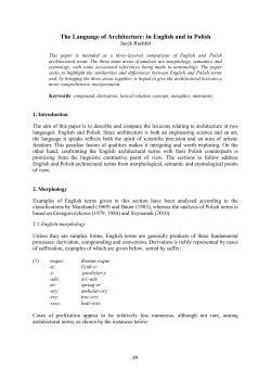 The Language of Architecture: in English and in Polish