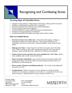 Stress and Sleep - Meredith College