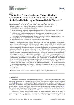 The Online Dissemination of Nature&ndash;Health Concepts: Lessons from