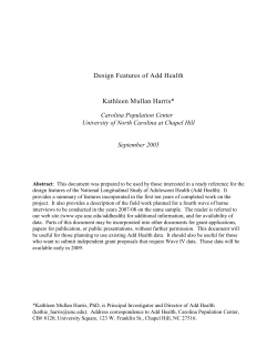 Harris, Kathleen Mullan. 2005. "Design Features of Add Health."