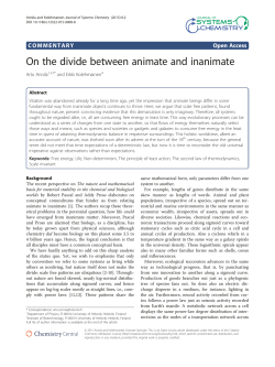 On the divide between animate and inanimate