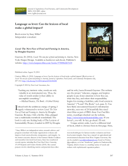 Review of Local: The New Face of Food and Farming in America