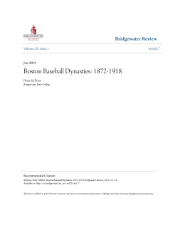 Boston Baseball Dynasties: 1872-1918
