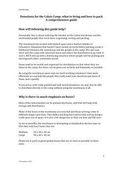 Donations for the Calais Camp: what to bring and