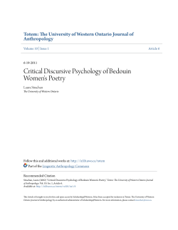 Critical Discursive Psychology of Bedouin Women`s Poetry