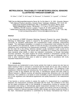 metrological traceability for meteorological sensors