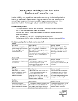 Creating Open-Ended Questions for Student