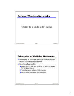 Cellular Wireless Networks Chapter 10 in Stallings 10th Edition