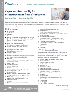 Expenses that qualify for reimbursement from FlexSystem.