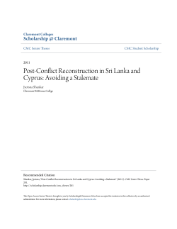 Post-Conflict Reconstruction in Sri Lanka and Cyprus