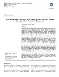 Research Paper Impact of mass media on farmers agricultural