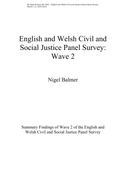 English and Welsh Civil and Social Justice Panel Survey: Wave 2