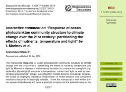 Interactive comment on &ldquo;Response of ocean phytoplankton