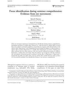 Focus identification during sentence comprehension: Evidence from