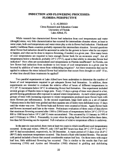 induction and flowering processes: florida perspective