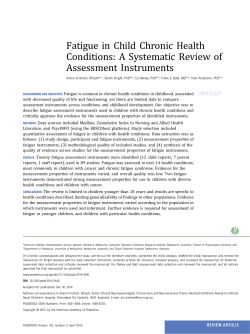 Fatigue in Child Chronic Health Conditions: A