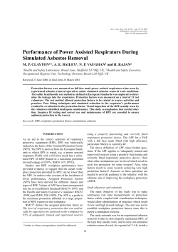 Performance of Power Assisted Respirators