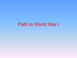 Path to World War I